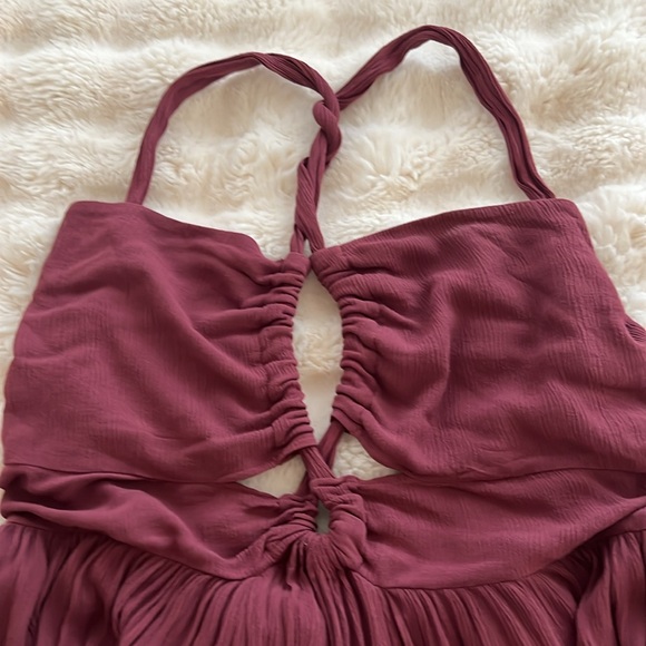 Free People Rosetta Dress Elegant Backless Burgundy/Wine Dress size Small - Picture 4 of 16